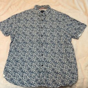 Denim and flower shirt xl